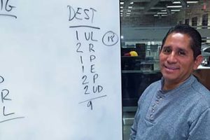 Javier Sandoval, Commercial & Warehouse Supervisor, learning the IOMI® estimating formula