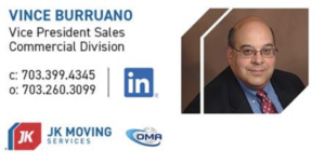 Vince Burruano, Vice President Sales Commercial Division at JK Moving Services